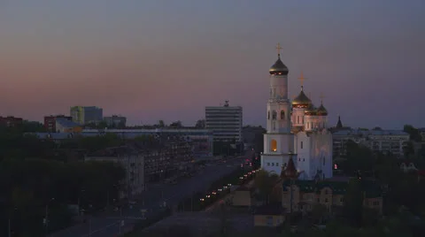 Orthodox cathedral in the evening. Stock Footage 23129788