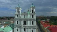 Orthodox Church In A Beautiful European Town, Aerial View On A Town Stock Footage