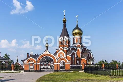 The Orthodox Church of Elijah the Prophet in the city of Kargat, Novosibirs.. Stock Photos