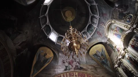 Orthodox church inside Stock Footage 130398463