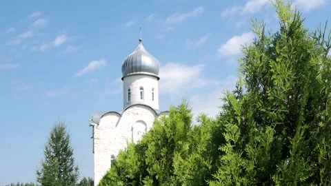 Orthodox Church in the Kaluga region of Central Russia. Stock Footage