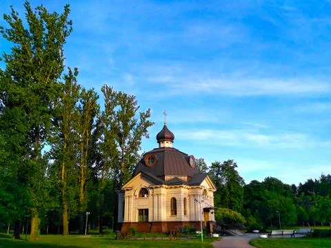 Orthodox Church, named in honor of the Orthodox holiday of the Russian Orthod Stock Photos