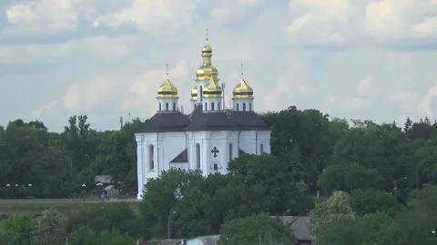 Orthodox church, river Stock Footage 89941395