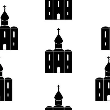 Orthodox church seamless pattern. Stock Illustration