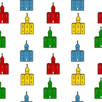 Orthodox church seamless pattern. Stock Illustration