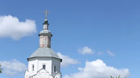Orthodox church on the sky background time lapse Stock Footage 62802136