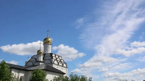 Orthodox church on the sky background time lapse Stock Footage 62802138