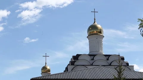 Orthodox church on the sky background time lapse Stock Footage 62802144