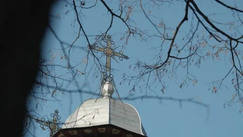 Orthodox church from the small town of Busteni, Romania Video stock 233519829