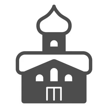 Orthodox Church solid icon, Happy Easter concept, Cathedral sign on white Stock Illustration