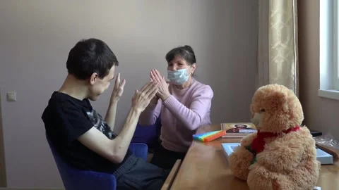 Orthodox congregation works on integration project for adults with autism, Puchk Stock Footage 233831882