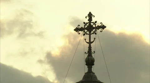 Orthodox Cross on a Background Sky Vídeos de archivo 68508396