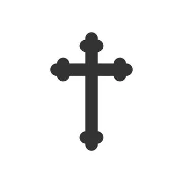Orthodox cross icon. Flat design. Vector illustration. Stock Illustration