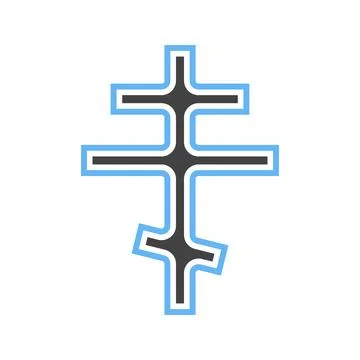 Orthodox Cross icon vector image. Illustrazione stock