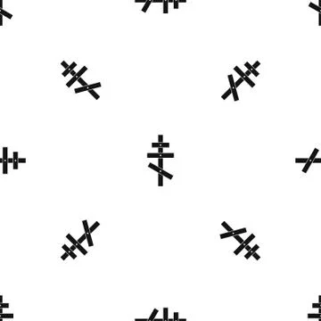 Orthodox cross pattern seamless black Stock Illustration