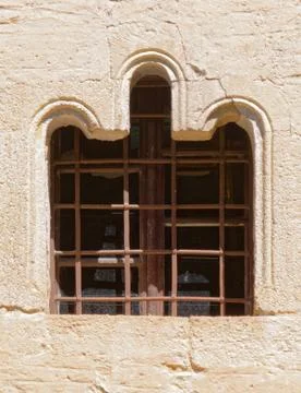 Orthodox curch simple decorated window Stock Photos
