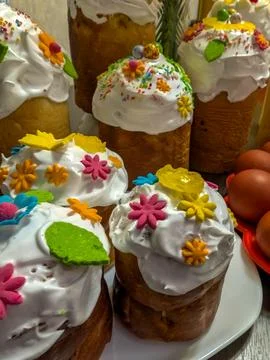 Orthodox Easter celebration food set Stock Photos