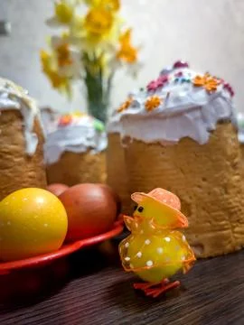 Orthodox Easter celebration food set Stock Photos