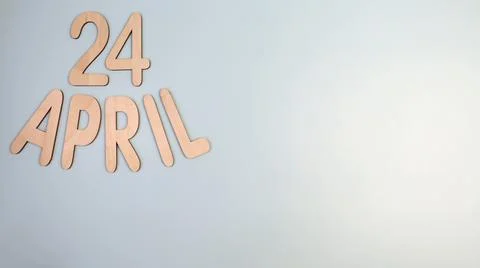 Orthodox Easter date - April 24, decorative wooden elements. Banner. Stock Photos