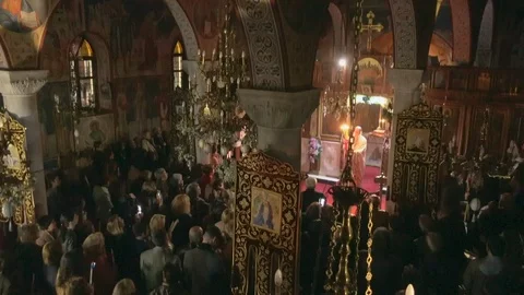 Orthodox Easter at night in Greece Video stock 109480914