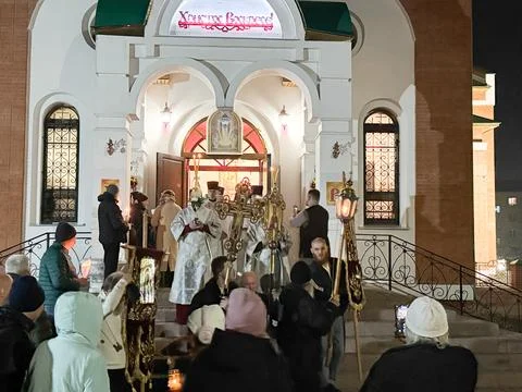 Orthodox Easter service on April 20, 2025 Stock Photos
