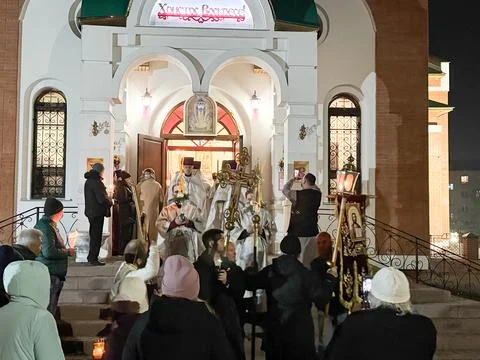 Orthodox Easter service on April 20, 2025 Stock Photos