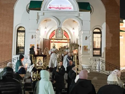 Orthodox Easter service on April 20, 2025 Stock Photos