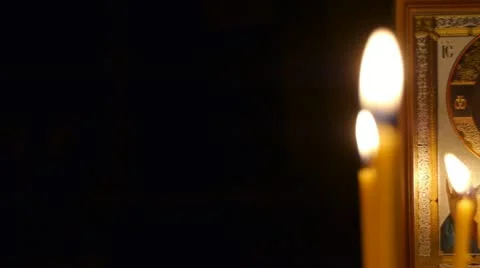Orthodox icon of the Christ Pantocrator Stock Footage 12386832