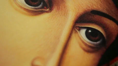 The Orthodox icon. Closeup Stock Footage 61216877