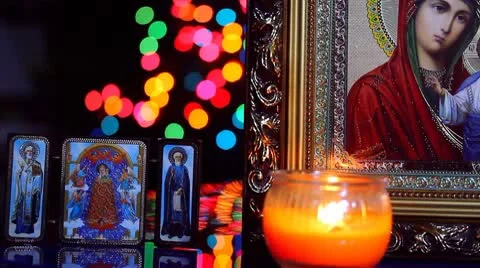 Orthodox icon Video stock 10731747