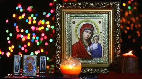 Orthodox icon Stock Footage 10731768