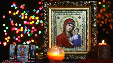 Orthodox icon Stock Footage 10731773