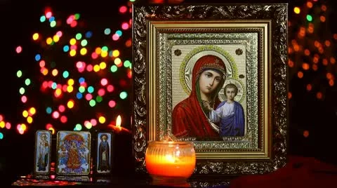Orthodox icon Stock Footage 10731778