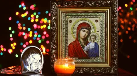 Orthodox icon Stock Footage 10731788