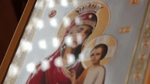 Orthodox icon Stock Footage 20618943