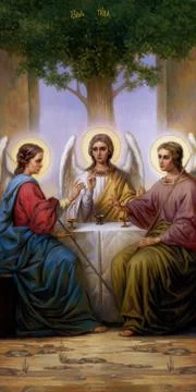 Orthodox icon of the Holy Trinity Stock Photos