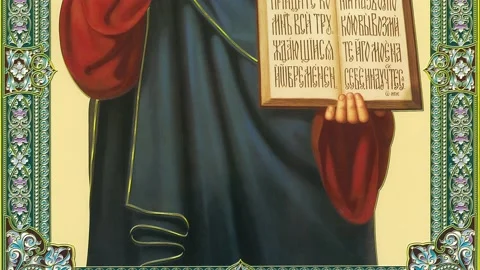 Orthodox icon Jesus Christ Stock Footage 145839121