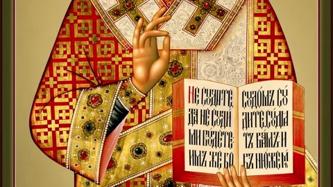 Orthodox icon Jesus Christ Stock Footage 145841109