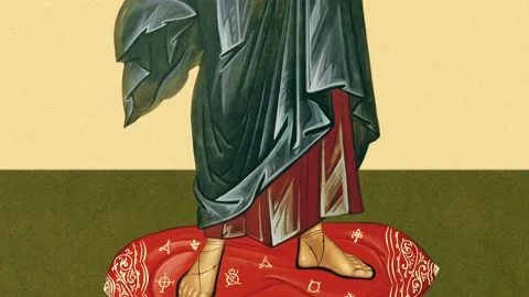 Orthodox icon Jesus Christ Stock Footage 145856761