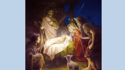 Orthodox icon of the Nativity of Christ Stock Footage 144783262