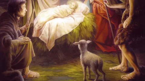 Orthodox icon of the Nativity of Christ Stock Footage 145456608