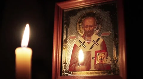 Orthodox Icon of Saint Nicholas 動画素材 61013656