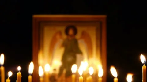 Orthodox Icon of St. John the Baptist Stock Footage 12521163