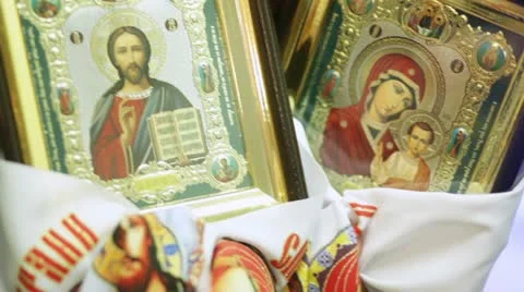 Orthodox icons 스톡 동영상 22302363