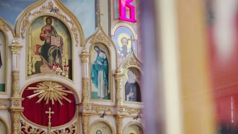 Orthodox icons Stock Footage 130398540