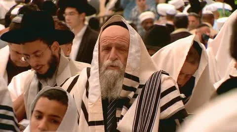 Orthodox Jewish People Pray Stock Footage