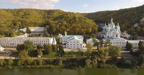 Orthodox Lavra in the fores Video stock 97269643