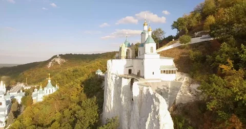 Orthodox Lavra in the forest Video stock 97269278