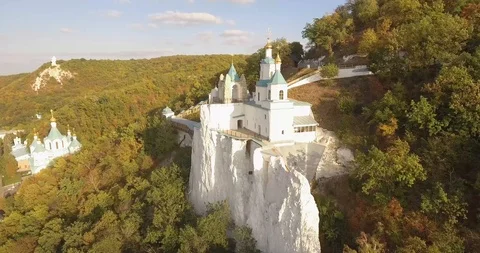 Orthodox Lavra in the forest Video stock 97269526