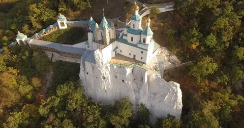 Orthodox Lavra in the forest Video stock 97269546